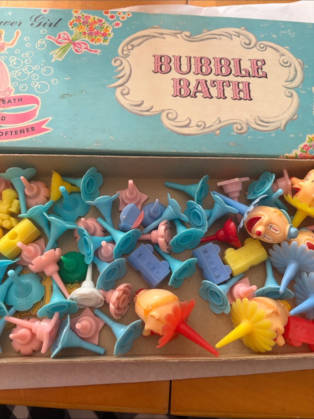 Vintage Plastic Cake Toppers - Multicolor in vintage box